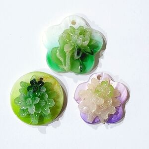 Set Of 3 Beautiful Colorful Charm Pendants